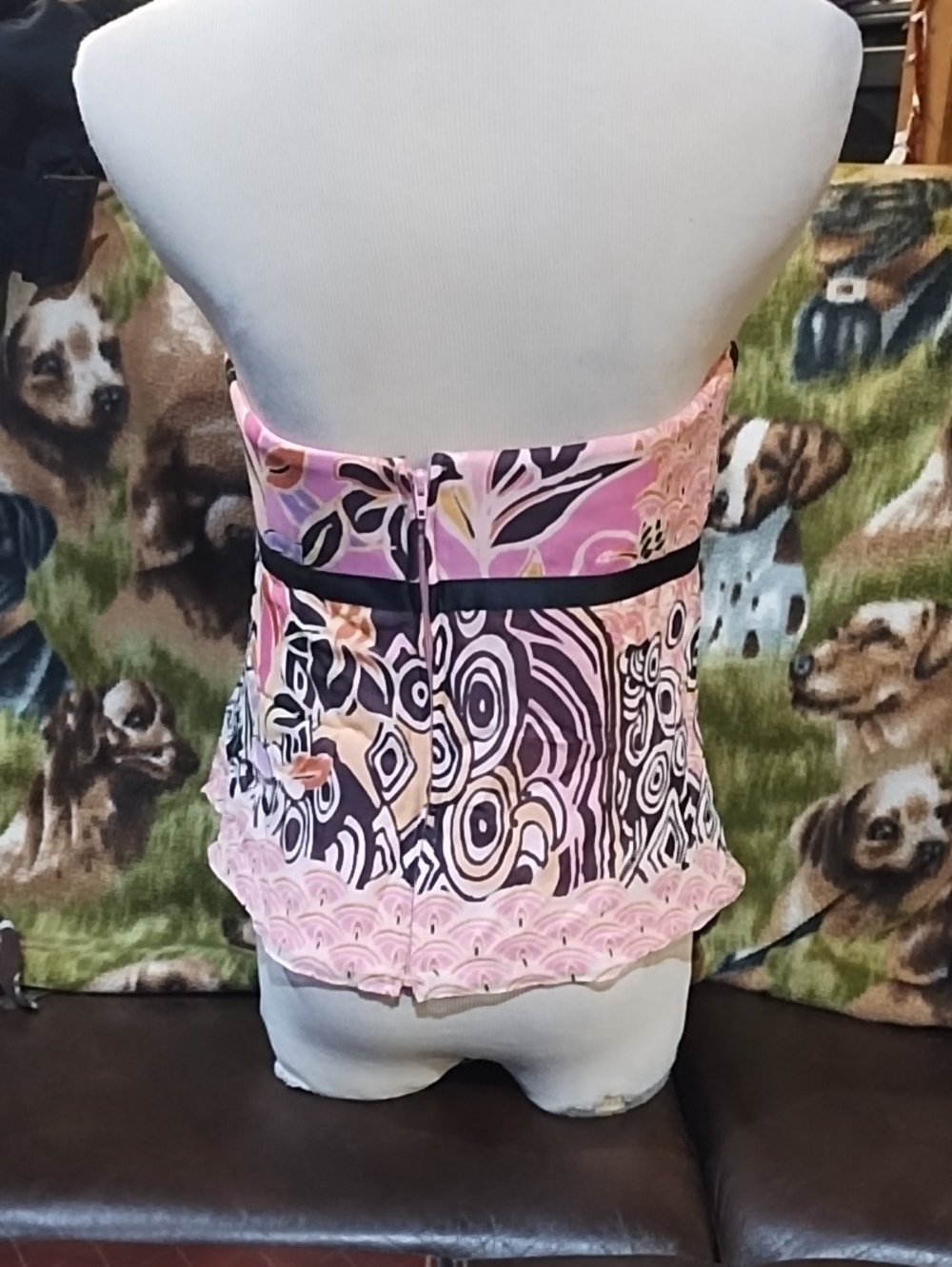 Kay Unger Pink Strapless Top - Picture 3 of 4